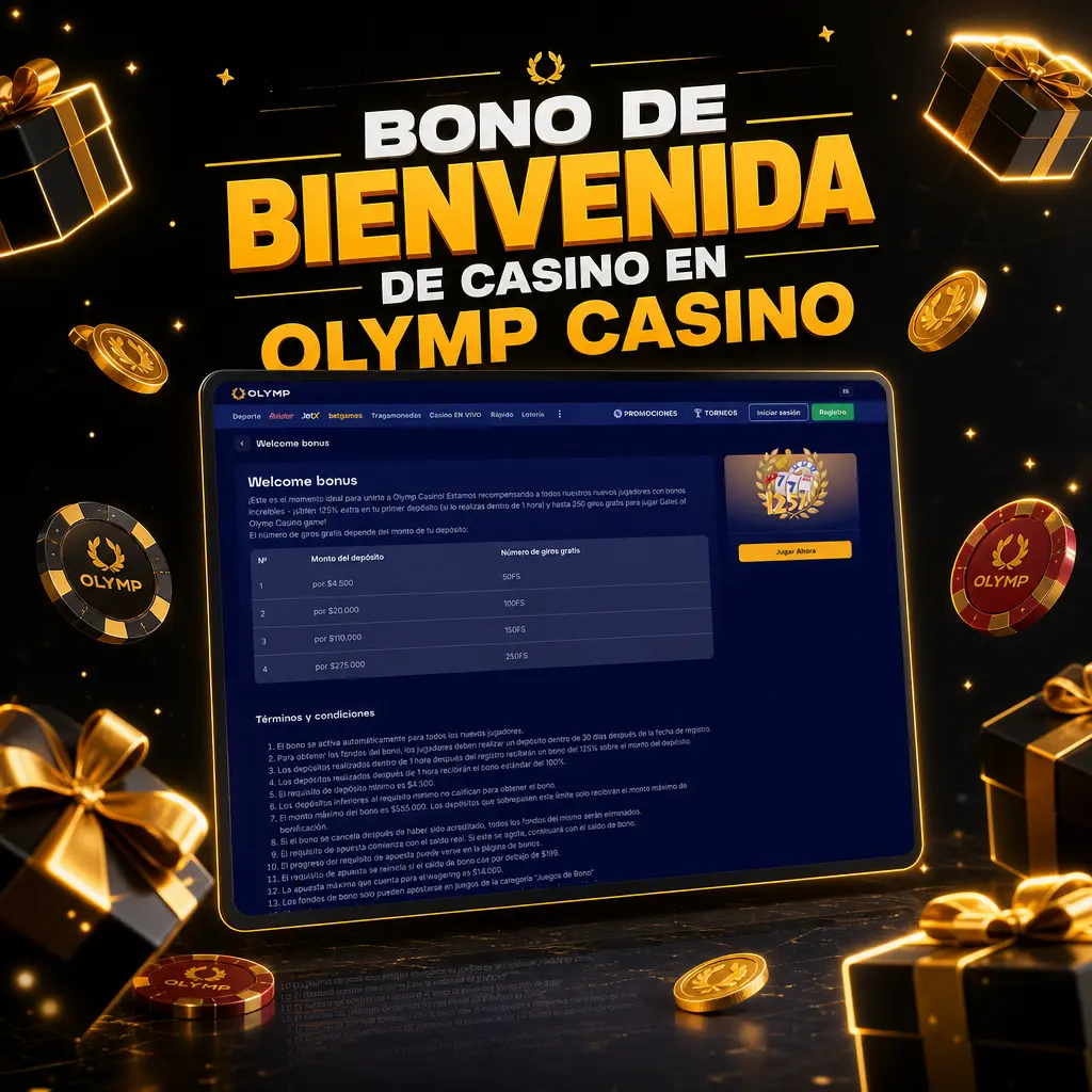 Bono de bienvenida Olymp Casino: 125% más 250 giros gratis en tragamonedas de Pragmatic Play