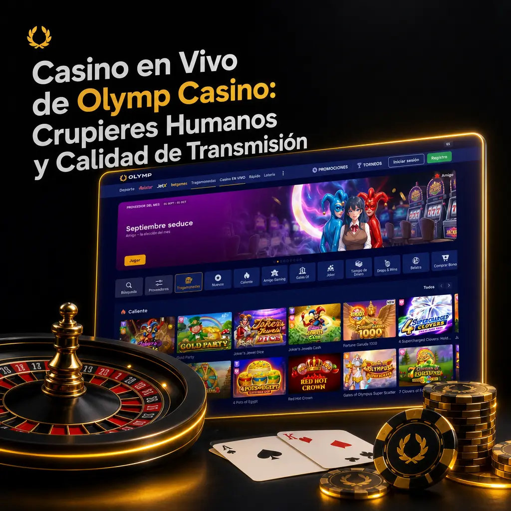 Casino en vivo de Olymp Casino con crupieres reales, streaming Full HD y mesas de ruleta, blackjack, baccarat y game shows