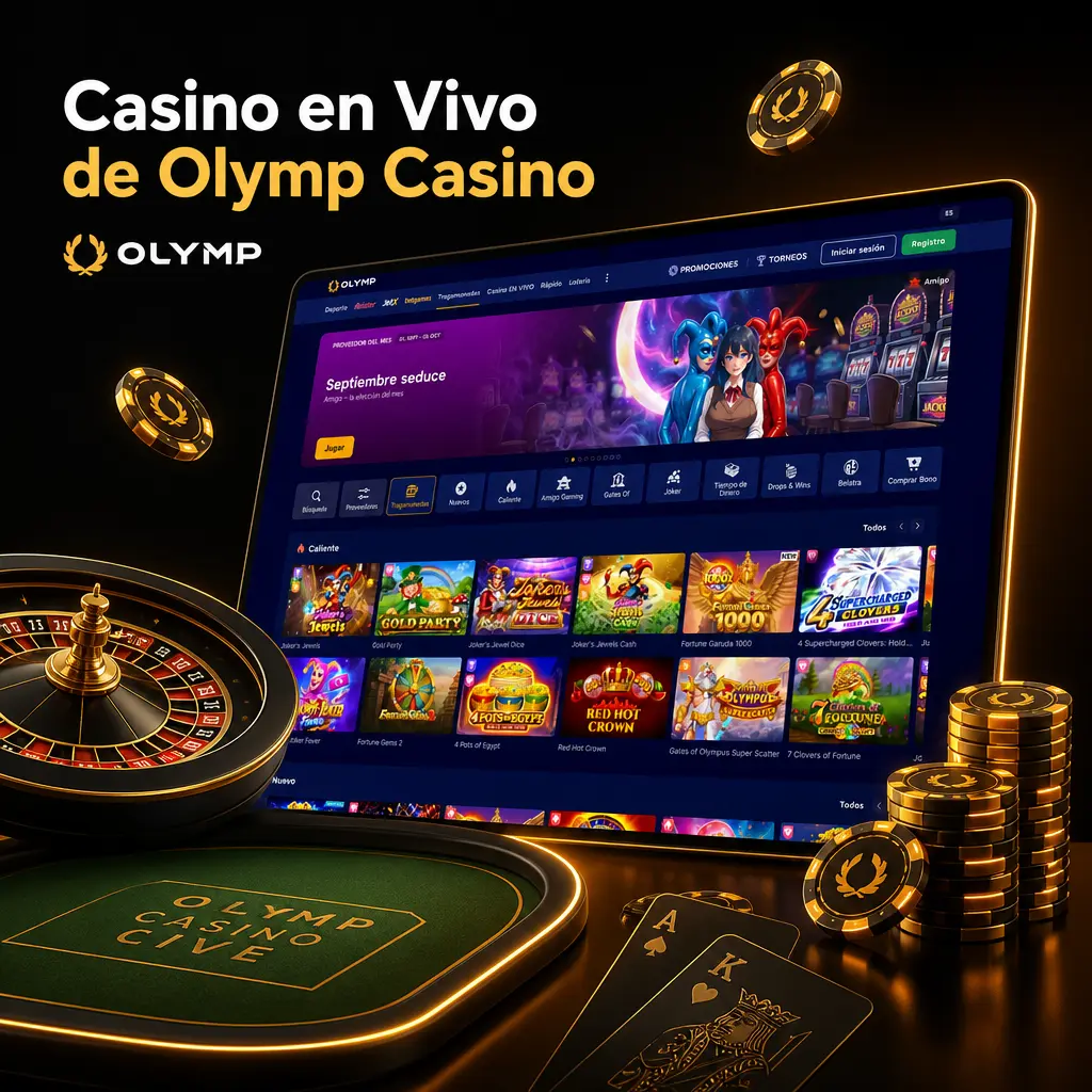 Casino en vivo de Olymp Casino: ruleta, blackjack, bacará y game shows con crupieres reales en HD, 24 horas.