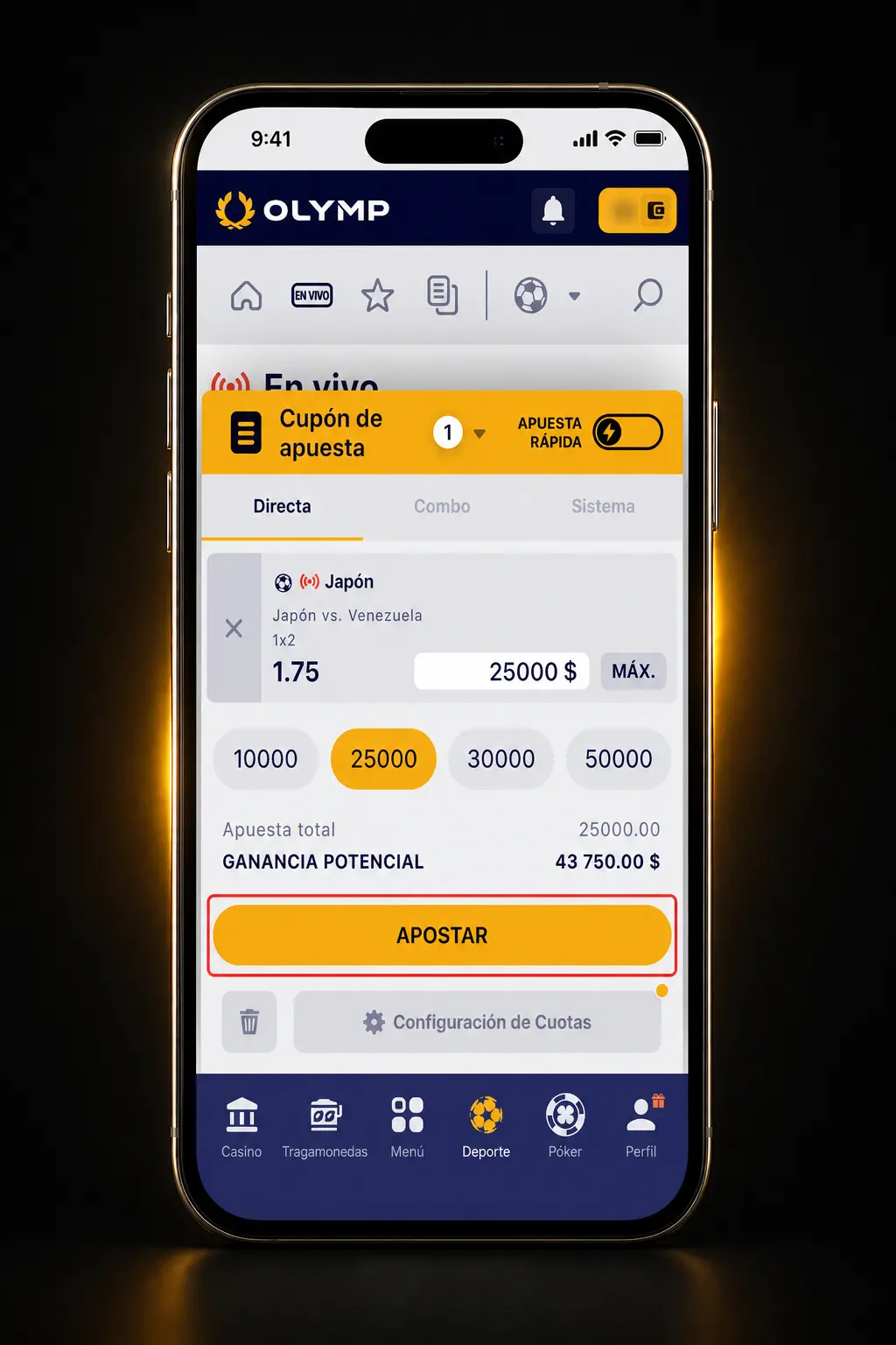 Pasos para registrarte y apostar en esports en Olymp Casino: crear cuenta, verificar DNI, depositar y elegir tu disciplina favorita.