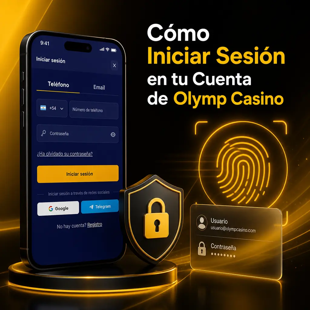 Panel de inicio de sesión en Olymp Casino mostrando saldo, bonos activos e historial de apuestas del usuario.