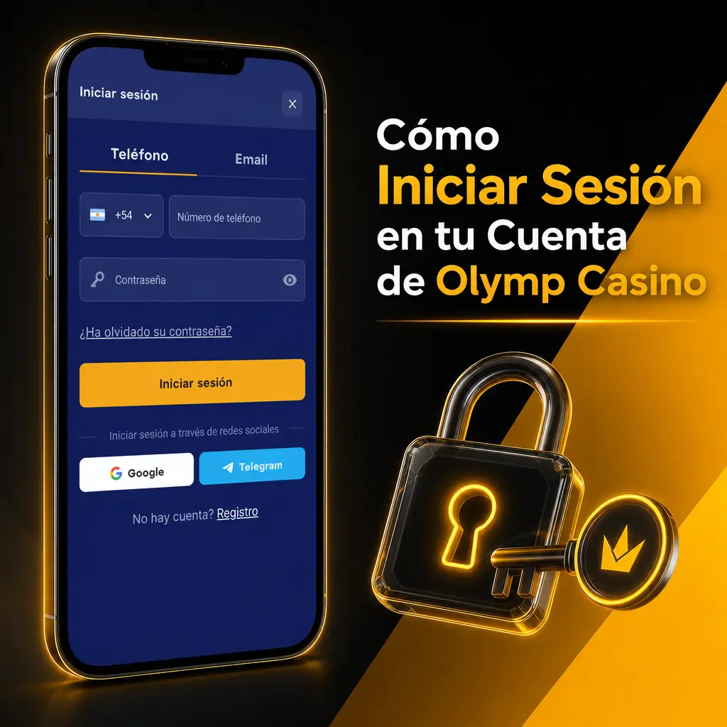 Pasos para iniciar sesión en Olymp Casino: ingresá tu correo o teléfono, contraseña y accedé a tu cuenta personal.