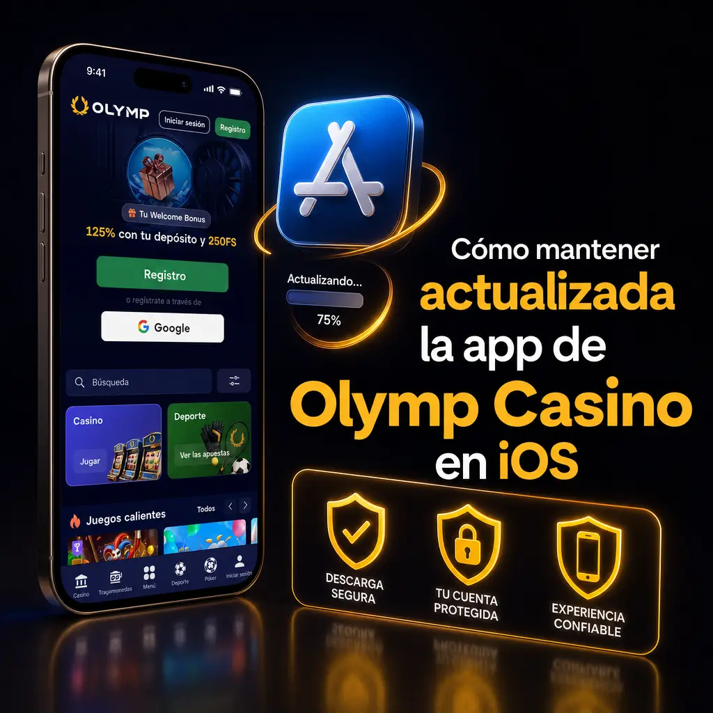 Pasos para actualizar la PWA de Olymp Casino en iOS: revisar avisos, reinstalar el ícono y confirmar el inicio de sesión.