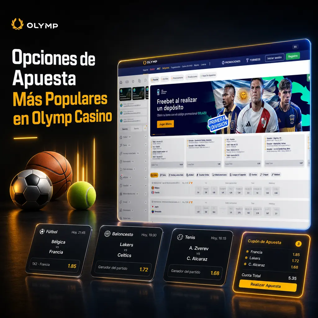 Opciones de apuesta en Olymp Casino: simple, combinada y sistema, para apostadores ocasionales y experimentados.