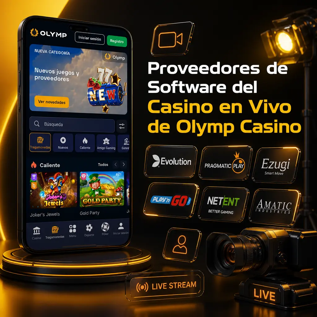 Proveedores de software del casino en vivo de Olymp Casino: Evolution Gaming, Pragmatic Play Live, Ezugi, Vivo Gaming y Lucky Streak.