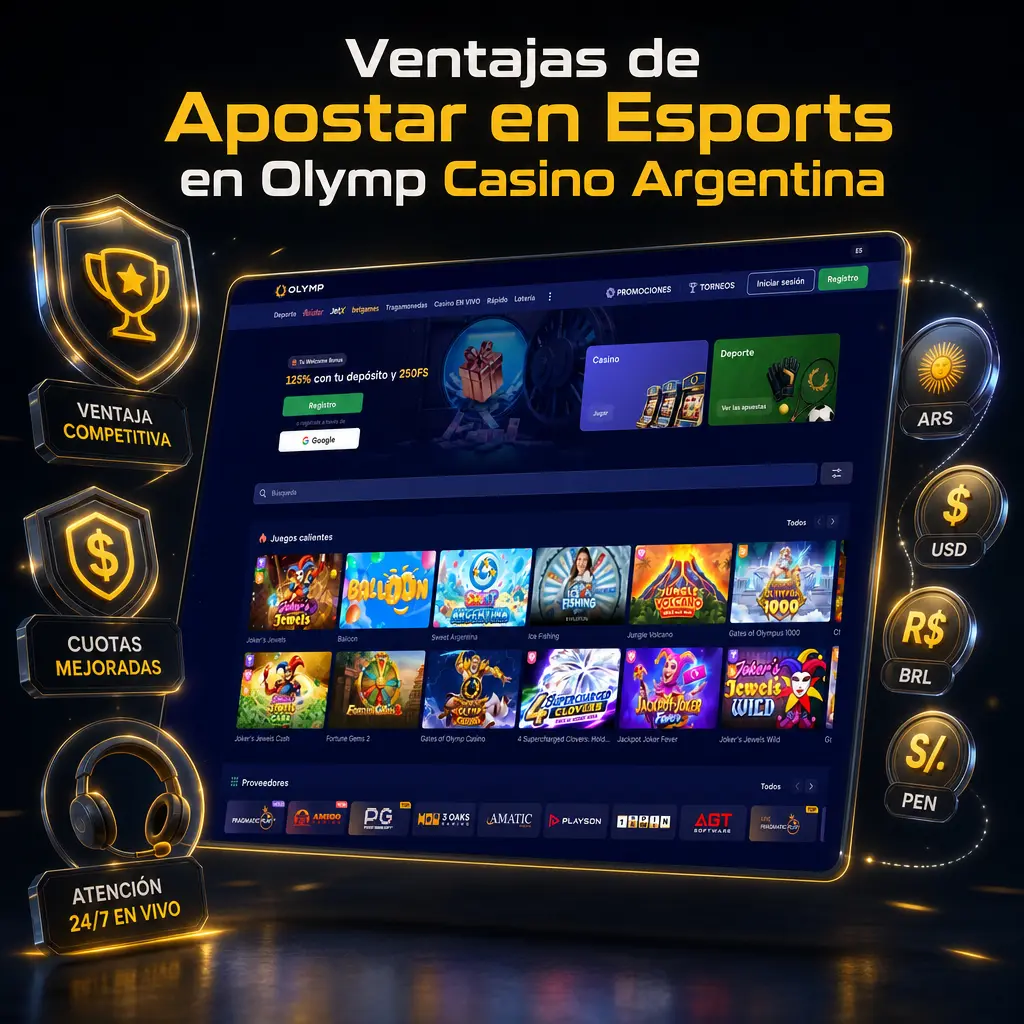 Ventajas de apostar en esports en Olymp Casino Argentina: bono de bienvenida, soporte 24/7, app móvil y cuotas competitivas.